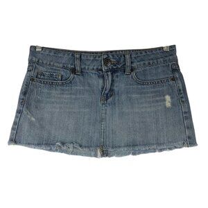 NOLLIE - WOMEN'S 5 - BLUE DENIM CUT-OFF JEAN SKIRT 90'S Y2K